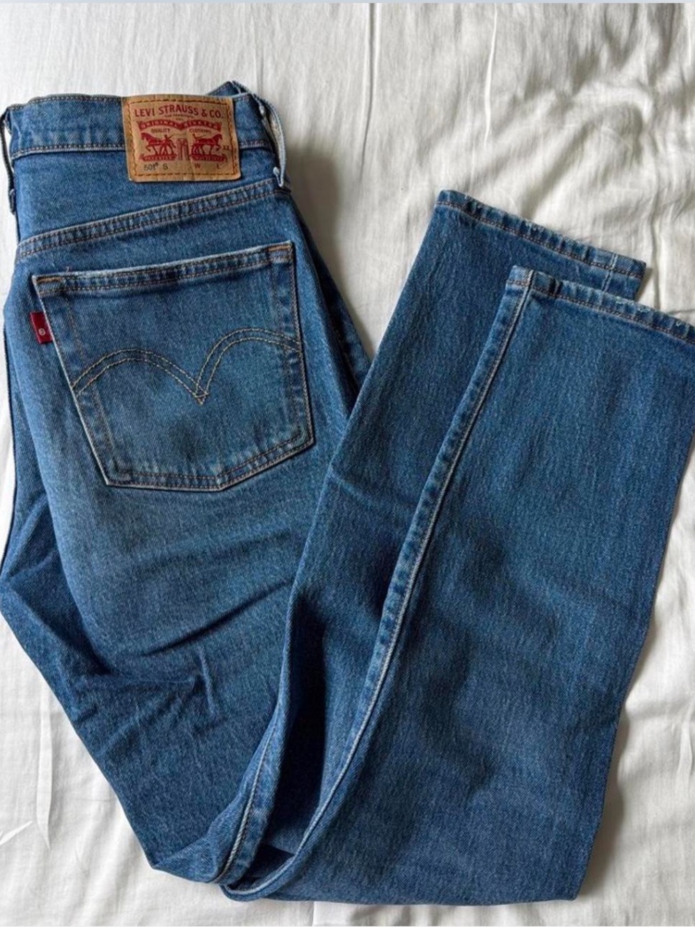 Levi's 501’s Blue Denim Jeans high rise